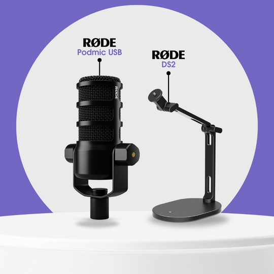 RODE PodMic USB + DS2 Stand – Podcasting & Streaming Bundle